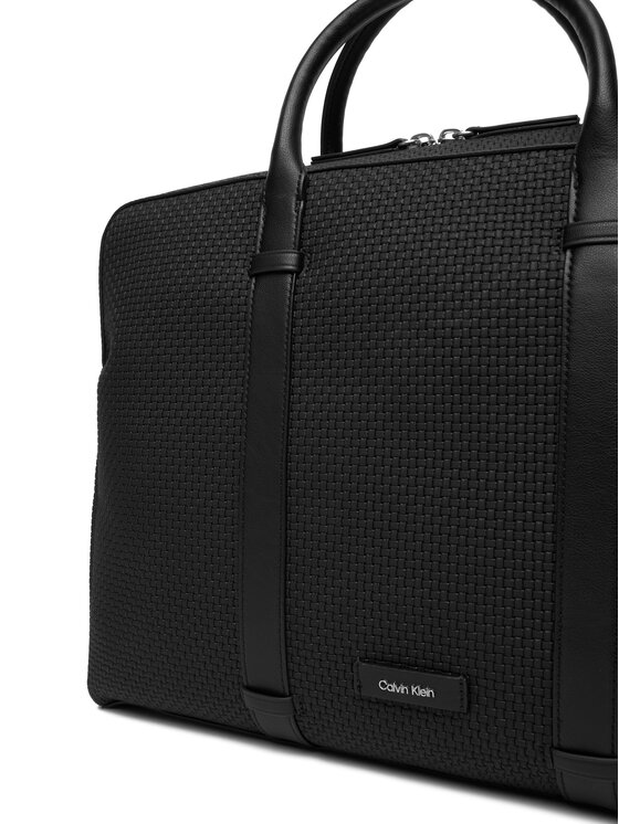 Calvin Klein Calvin Klein Torba za prenosnik Embossed Woven Commuter LV04D3207G Črna