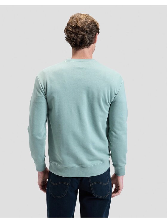 Lee Lee Bluza PATCH CREW SWS Zielony Regular Fit