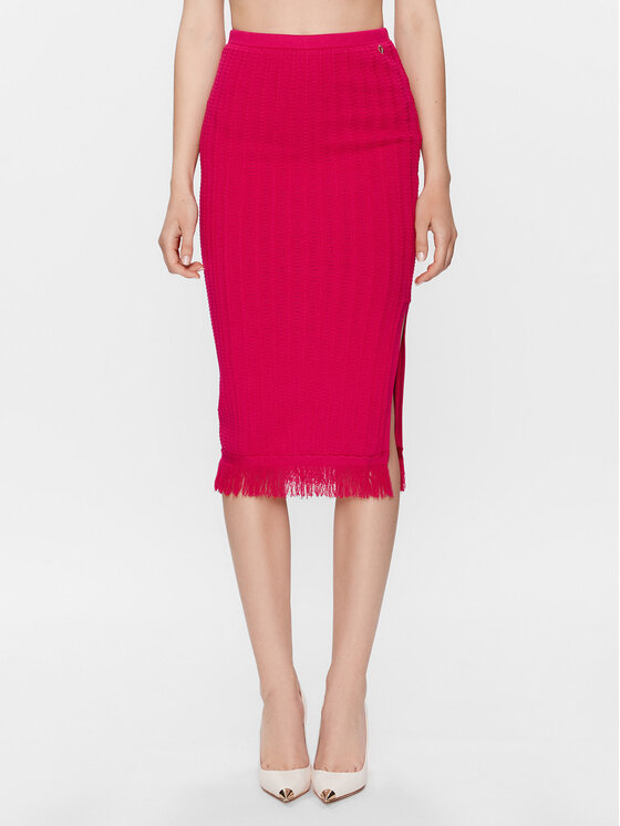 Guess Fustă tip creion W3YD12 Z36D2 Roz Slim Fit