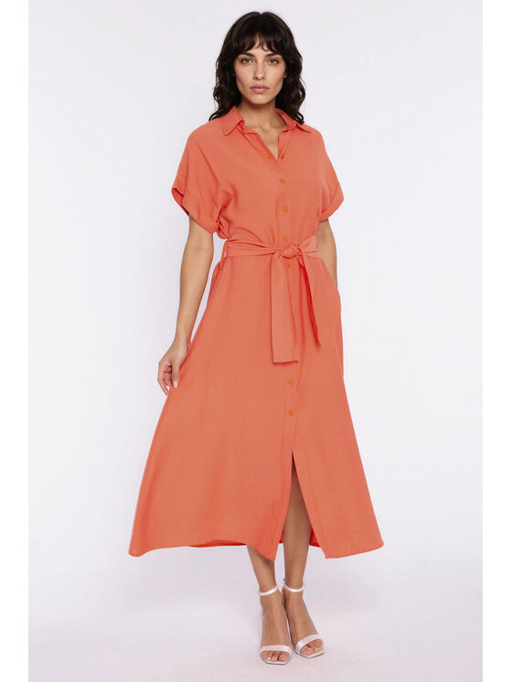 NIFE NIFE Každodenní šaty S294 Oranžová Modern Relaxed Fit
