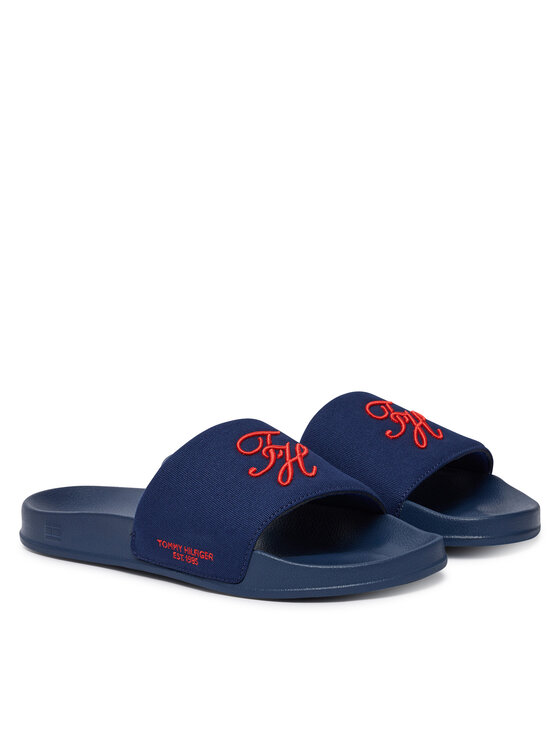 Tommy Hilfiger Tommy Hilfiger Nazouváky Logo Embroidery Canvas FM0FM05858 Tmavomodrá