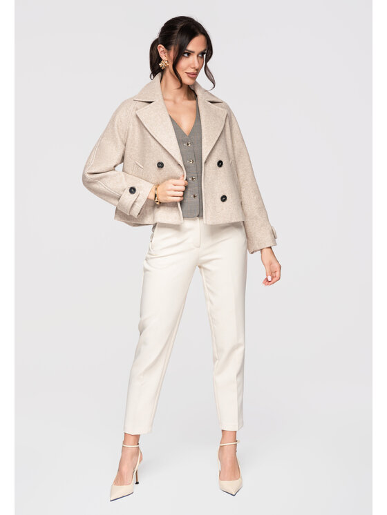 Ombre Ombre Kurtka przejściowa OW-JANP-0129 Beżowy Regular Fit