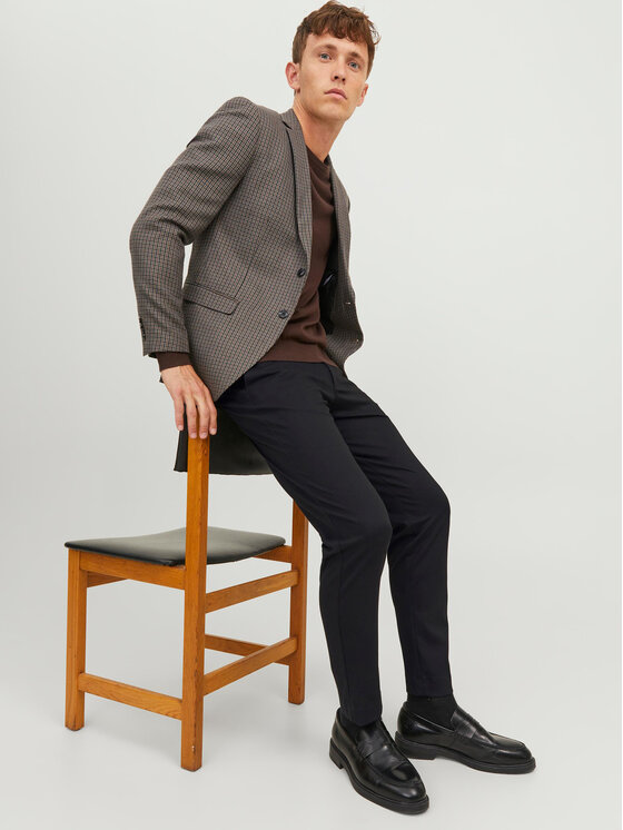 Jack&Jones Jack&Jones Chinos kelnes Marco 12237523 Juoda Slim Fit