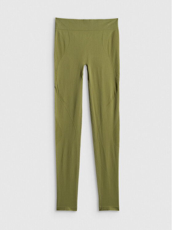 4F 4F Legginsy SOLAR PUNK Khaki Slim Fit