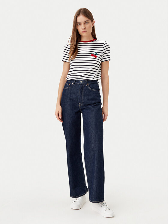 ONLY ONLY Póló Heart 15318959 Sötétkék Regular Fit