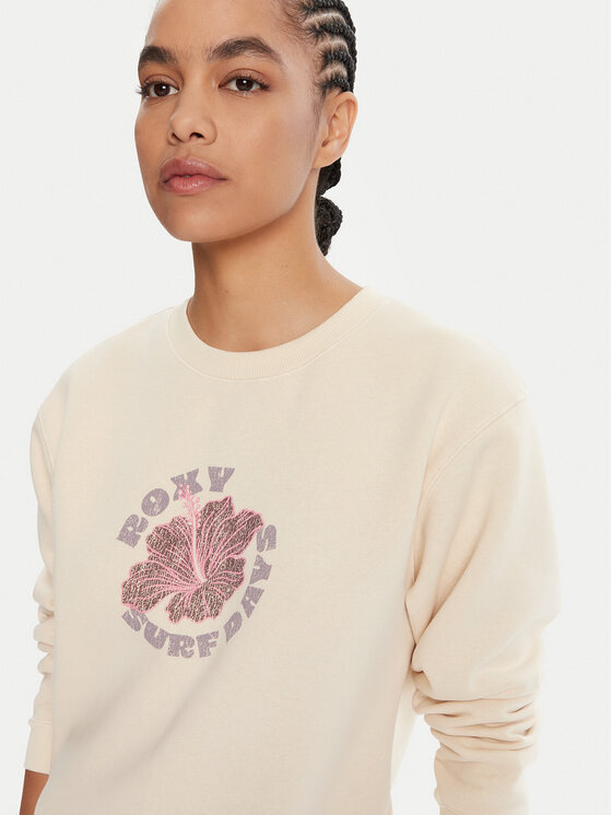Roxy Roxy Суитшърт Vl Surf Stoked Hoodie Brushed ERJFT05028 Бежов Regular Fit