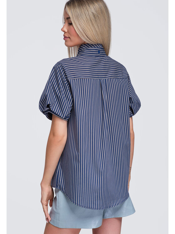 Ombre Ombre Koszula OW-SH-E0067 Granatowy Loose Fit
