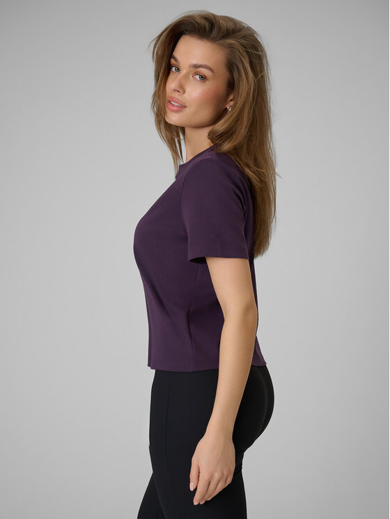 4F 4F T-Shirt ESSENTIALS Fioletowy Regular Fit