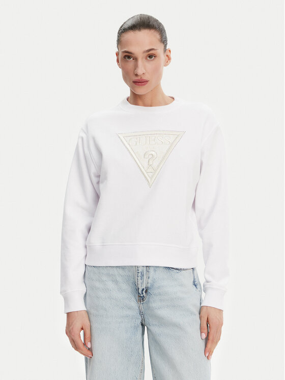 Guess Guess Pulóver W5GQ12KBKM0 Fehér Regular Fit