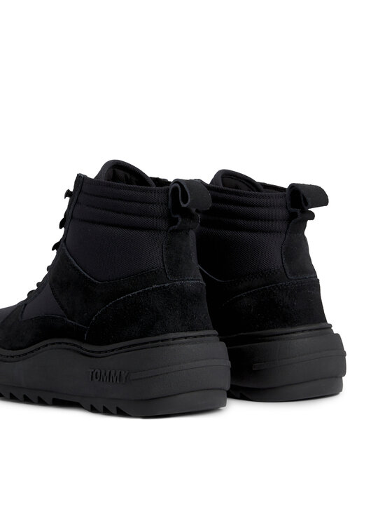 Tommy Jeans Tommy Jeans Šnurovacia obuv Tjm Mix Material Boot EM0EM01245 Čierna