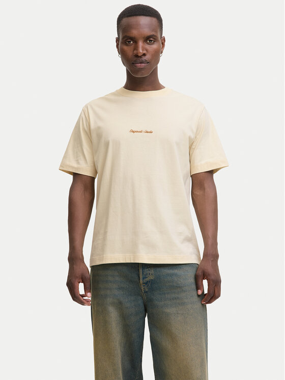 Jack&Jones Jack&Jones Тишърт Norrebro 12282892 Екрю Relaxed Fit
