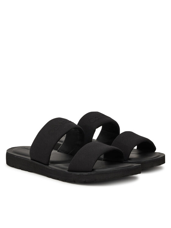 Calvin Klein Calvin Klein Papucs Double Strap Cv Logo HM0HM01801 Fekete