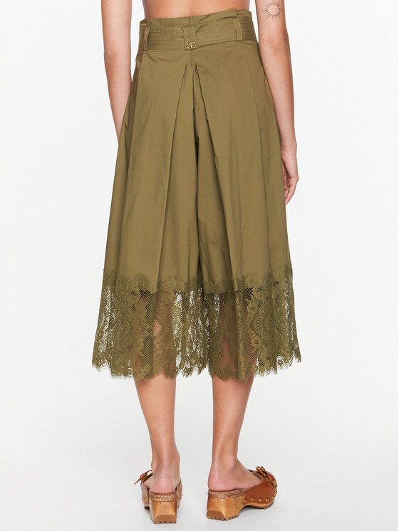 TWINSET TWINSET Pantalon scurți din material 231TT2085 Verde Regular Fit