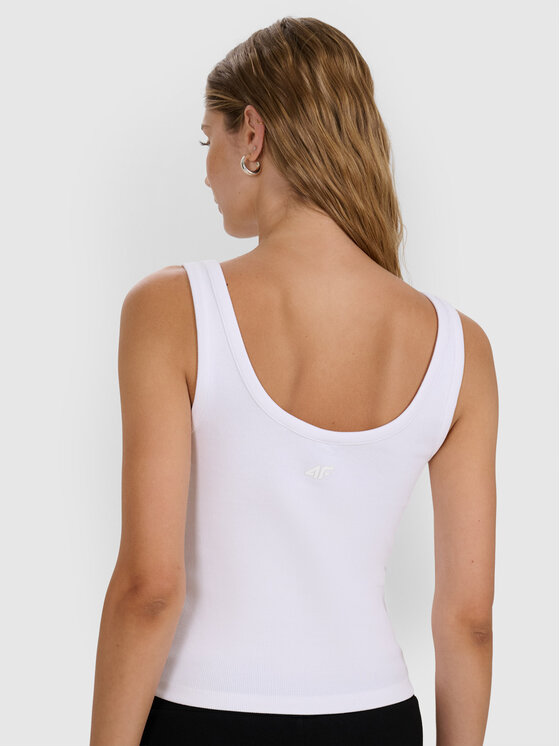 4F 4F Tank top PREMIUM CLUB Biały Slim Fit