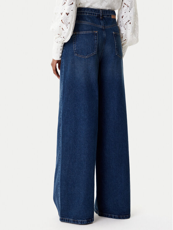 TWINSET TWINSET Blugi 252TP2540 Bleumarin Wide Leg