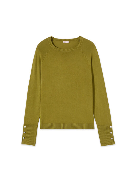 Oltre Oltre Sweter M304J005558N035 Zielony Regular Fit
