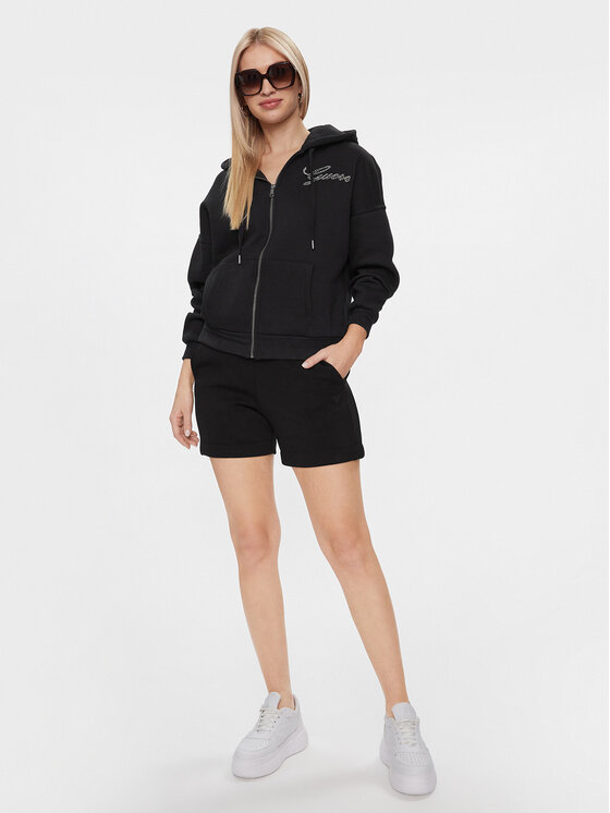 Guess Guess Sportske kratke hlače Elly V2YD10 K7UW2 Crna Relaxed Fit