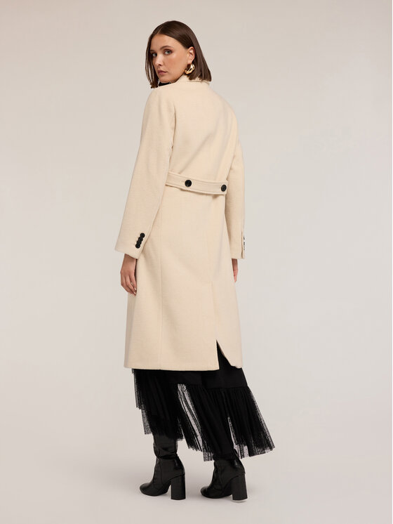Motivi Motivi Cappotto 0084Q000602N002 Écru Regular Fit