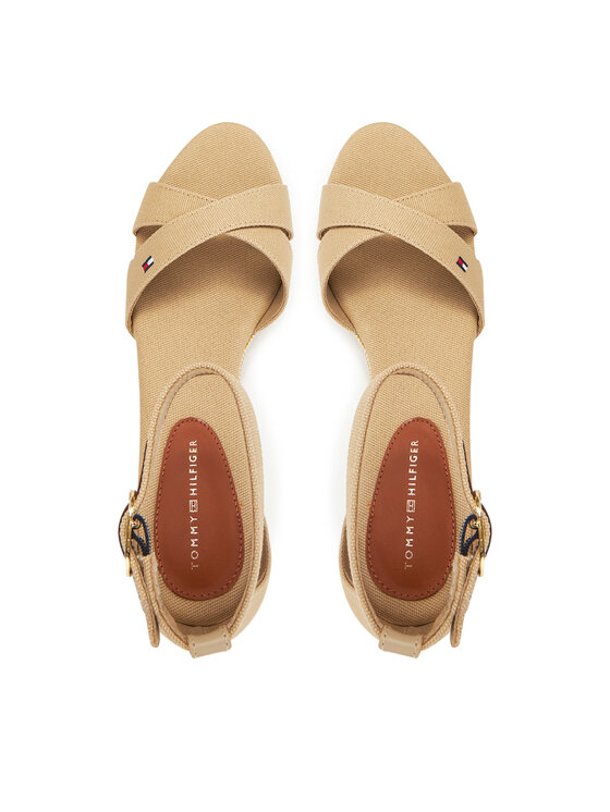 Tommy Hilfiger Tommy Hilfiger Espadrilės Flag Criss-Cros Mid Wedge Espad FW0FW08481 Smėlio