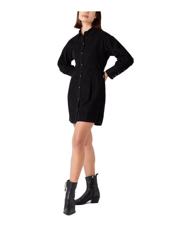 Wrangler Wrangler Sukienka koszulowa W9M14A100 Czarny Regular Fit