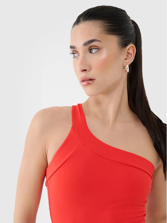 4F 4F Tričko 4FRSS25TSLEF222-62S Červená Slim Fit