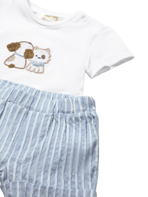 Mayoral Mayoral Completo T-shirt e pantaloncini 1276 Celeste Regular Fit