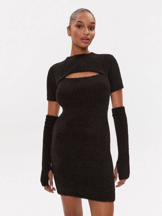 Guess Guess Vsakodnevna obleka W3BK0V Z3BJ0 Črna Slim Fit