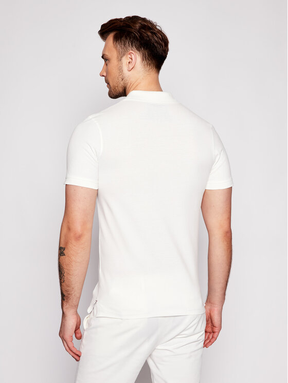 Polo Washed Polo 12180890 Bianco Slim Fit