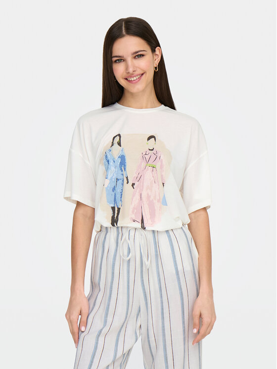 ONLY ONLY T-krekls Melina 15342876 Balts Regular Fit