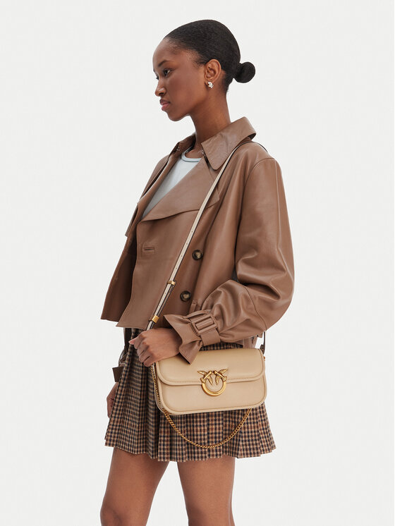 PINKO PINKO Geantă Love Box Baguette Al 25-26 PLTT 105083 A26L Bej