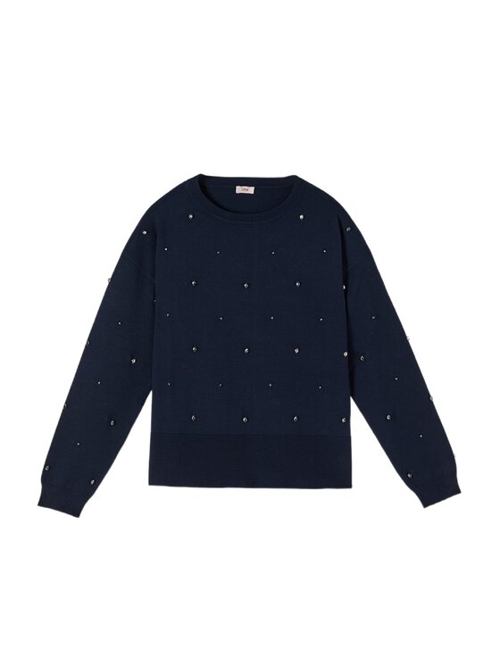 Oltre Oltre Sweter M034J005336N034 Niebieski Regular Fit