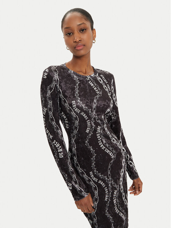 Versace Jeans Couture Versace Jeans Couture Rochie de zi 77HAO9B0 Negru Slim Fit