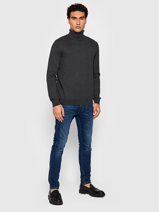 Selected Homme Selected Homme Bluză cu gât Berg 16074684 Gri Regular Fit