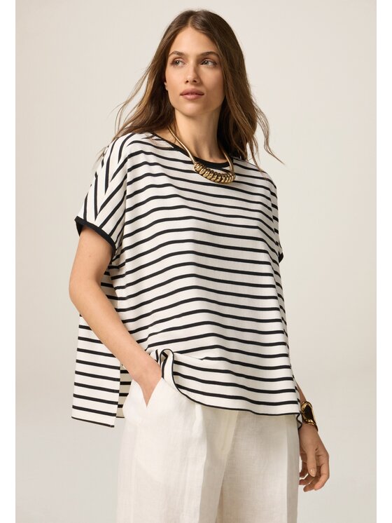 Oltre Oltre T-Shirt G373E000311N0Z3 Biały Over Fit