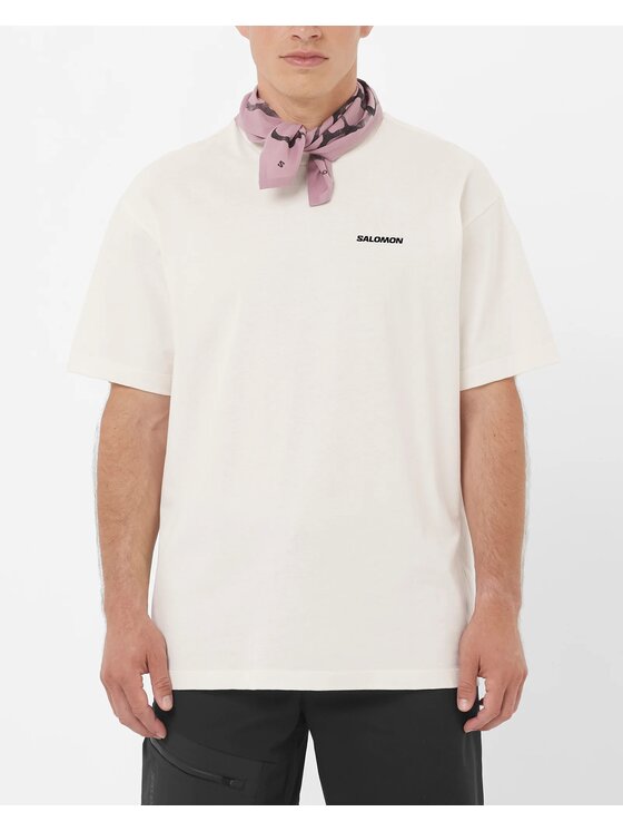 Salomon Salomon T-Shirt CHEST LOGO RELAXED TEE M Beżowy Relaxed Fit