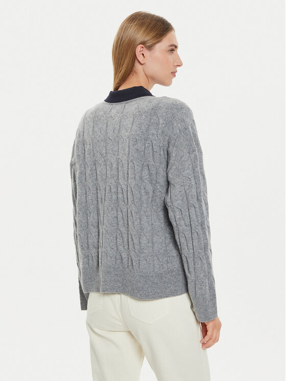 Tommy Hilfiger Tommy Hilfiger Strickjacke WW0WW43089 Grau Regular Fit