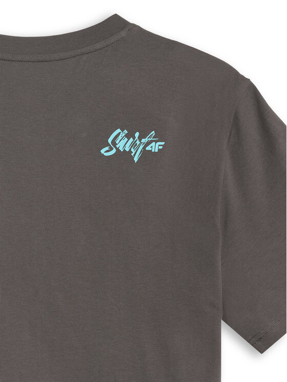 4F 4F T-Shirt CATCH THE WAVE Szary ciemny Regular Fit