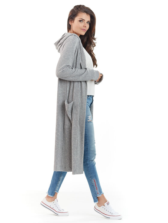 Awama Awama Kardigan L062 Šedá Basic Fit