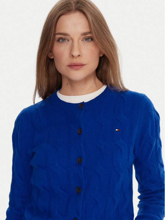Tommy Hilfiger Tommy Hilfiger Kardigán WW0WW47463 Kék Regular Fit