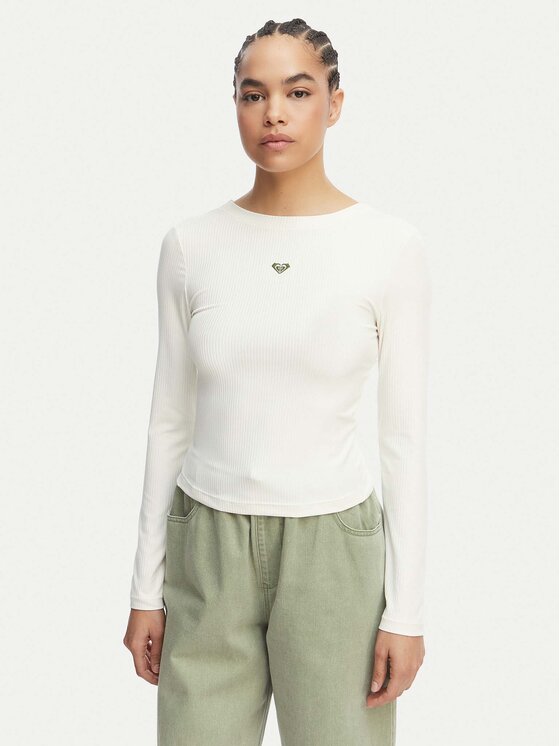 Roxy Longsleeve ERJKT04364 Alb Slim Fit