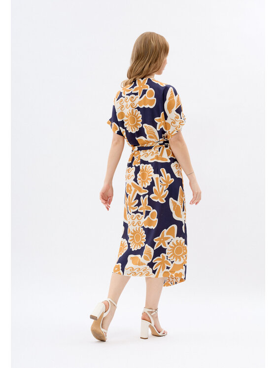 Mirons Mirons Sukienka codzienna print Granatowy Regular Fit