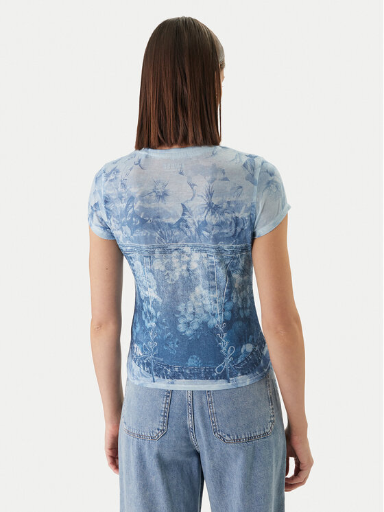 Guess Guess T-Shirt W6GI44 K3614 Modrá Regular Fit
