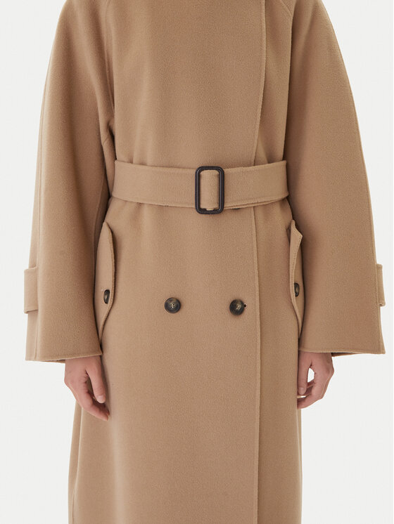 Weekend Max Mara Weekend Max Mara Vilnonis paltas Cadine 2525016022 Smėlio Regular Fit