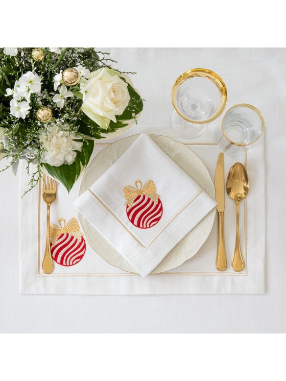Roseberry Home Roseberry Home Serwetki Jingle Bells Panama Biały