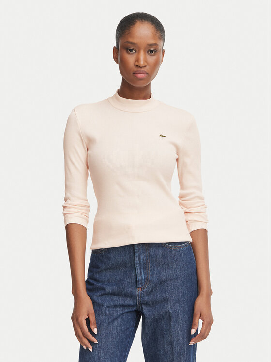 Lacoste Lacoste Bluzka TF3164 Różowy jasny Slim Fit