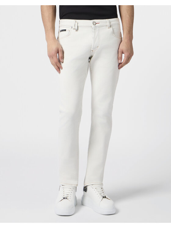 PHILIPP PLEIN PHILIPP PLEIN Jeansy 30579 Biały Straight Leg