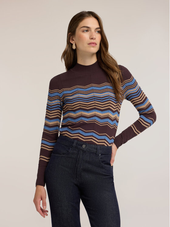 Motivi Motivi Sweter M384W004094N0V2 Brązowy Slim Fit