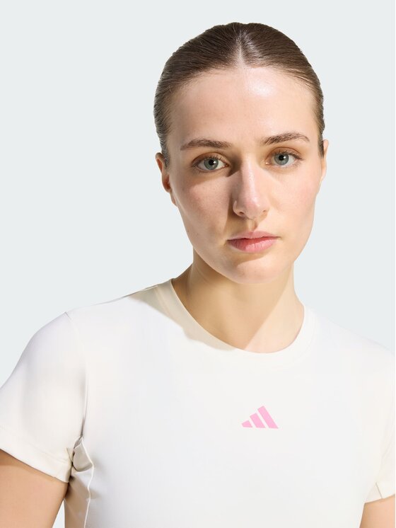 adidas adidas Koszulka techniczna 167807 Beżowy Slim Fit