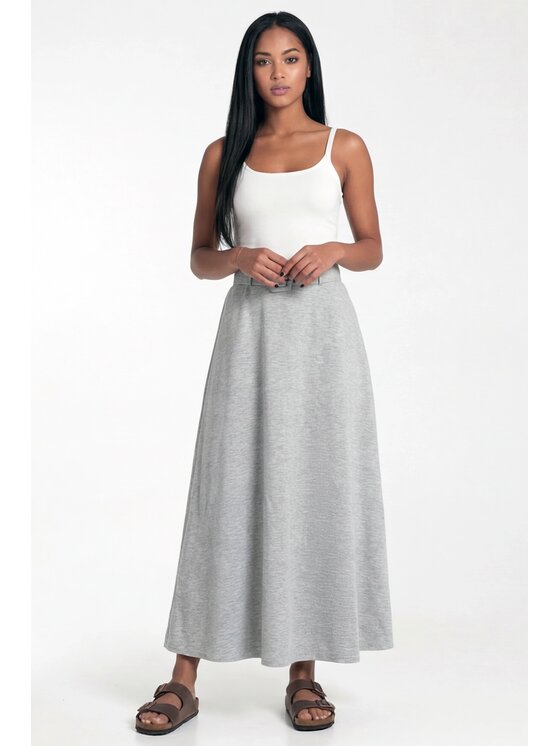 FIGL FIGL Spódnica maxi M1318 Szary A-Line Fit