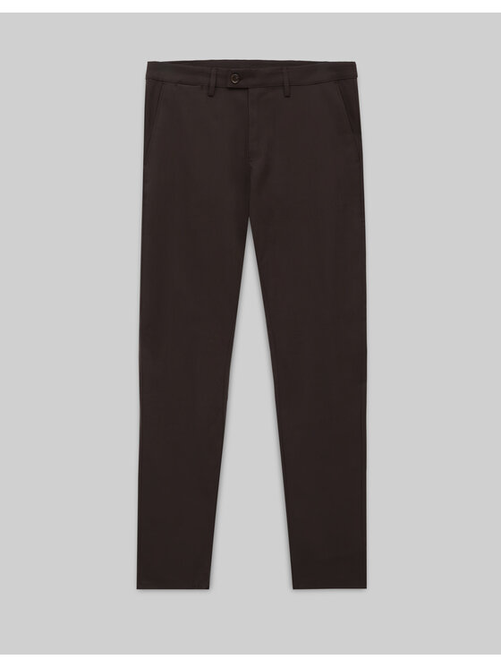Borgio Borgio Spodnie materiałowe altedo_br Brązowy Slim Fit